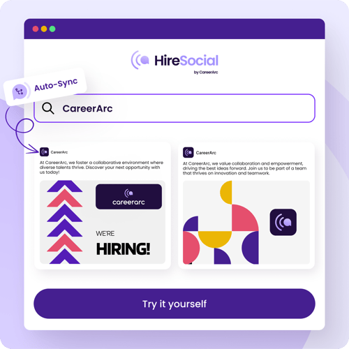 AI-powered recruiting platform auto-syncs ATS job listings into branded social media job posts with captions, visuals, and links