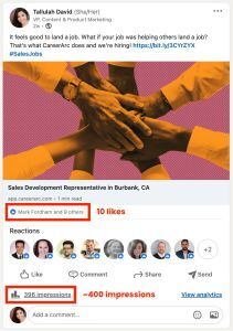 social media job post engagement