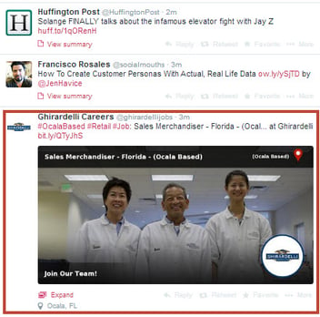Ghirardelli Careers on Twitter Stream