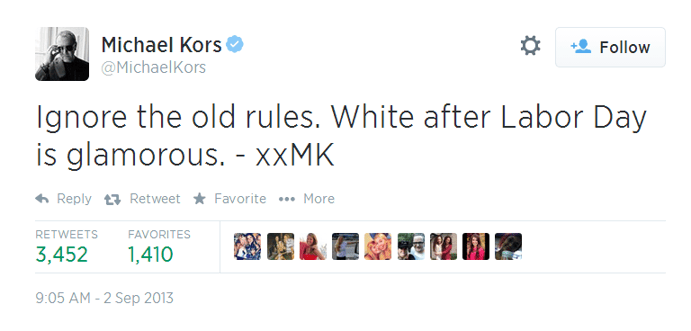 Michael Kors Tweet