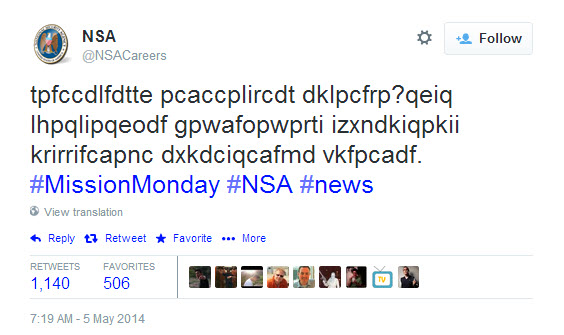 NSA Encrypted Tweet