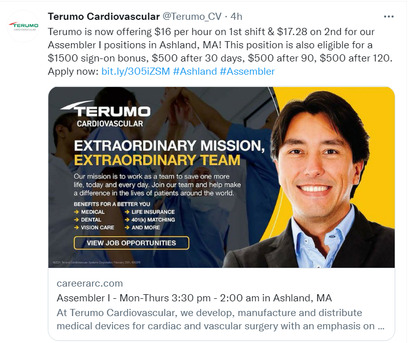 Terumo Cardio example of using social media to hire employees