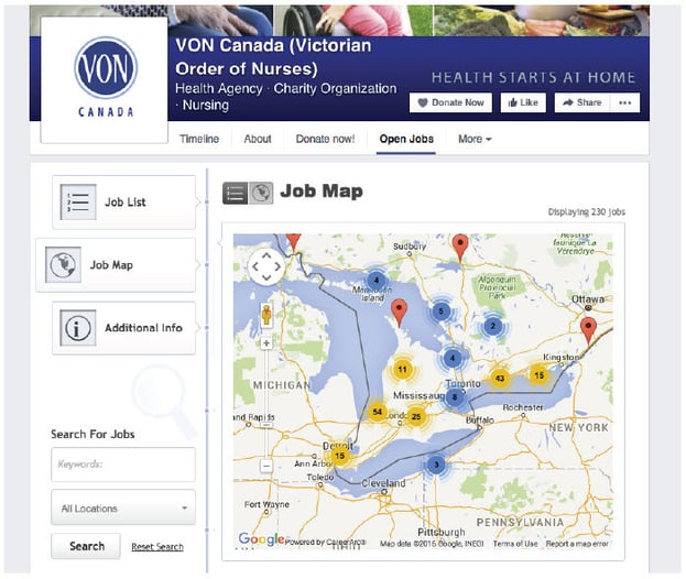 VON Facebook Careers Tab