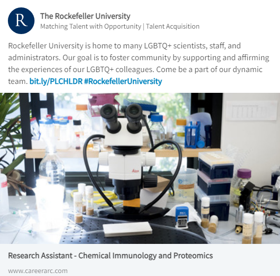 The Rockefeller University social media post
