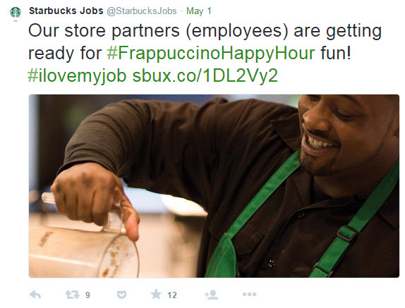 Starbucks brand hashtags 