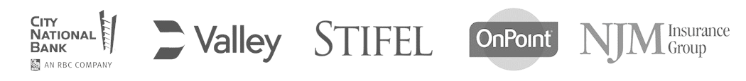 Logos of our clients, including City National Bank, Valley National Bank, Stifel, and others.