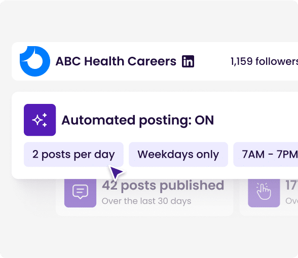 Image depicting how ambassadors can choose the cadence, timing, and frequency of sharing posts.