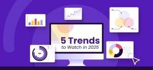 Hero image, decorative, text on graphic says: 5 trends to watch in 2025.